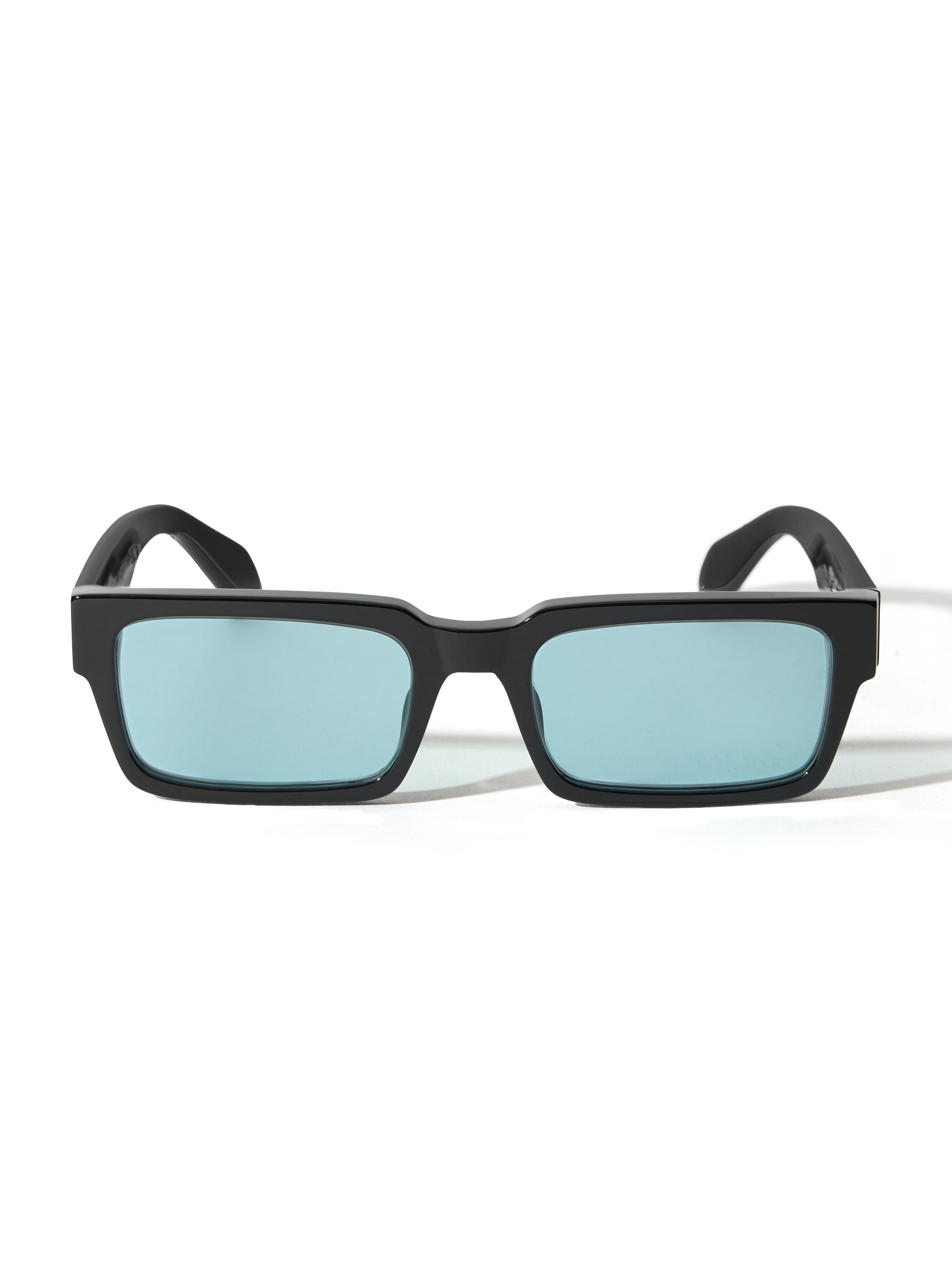 OFF WHITE Huntington Blue Lens Sunglasses Shiny Black OW1032104055