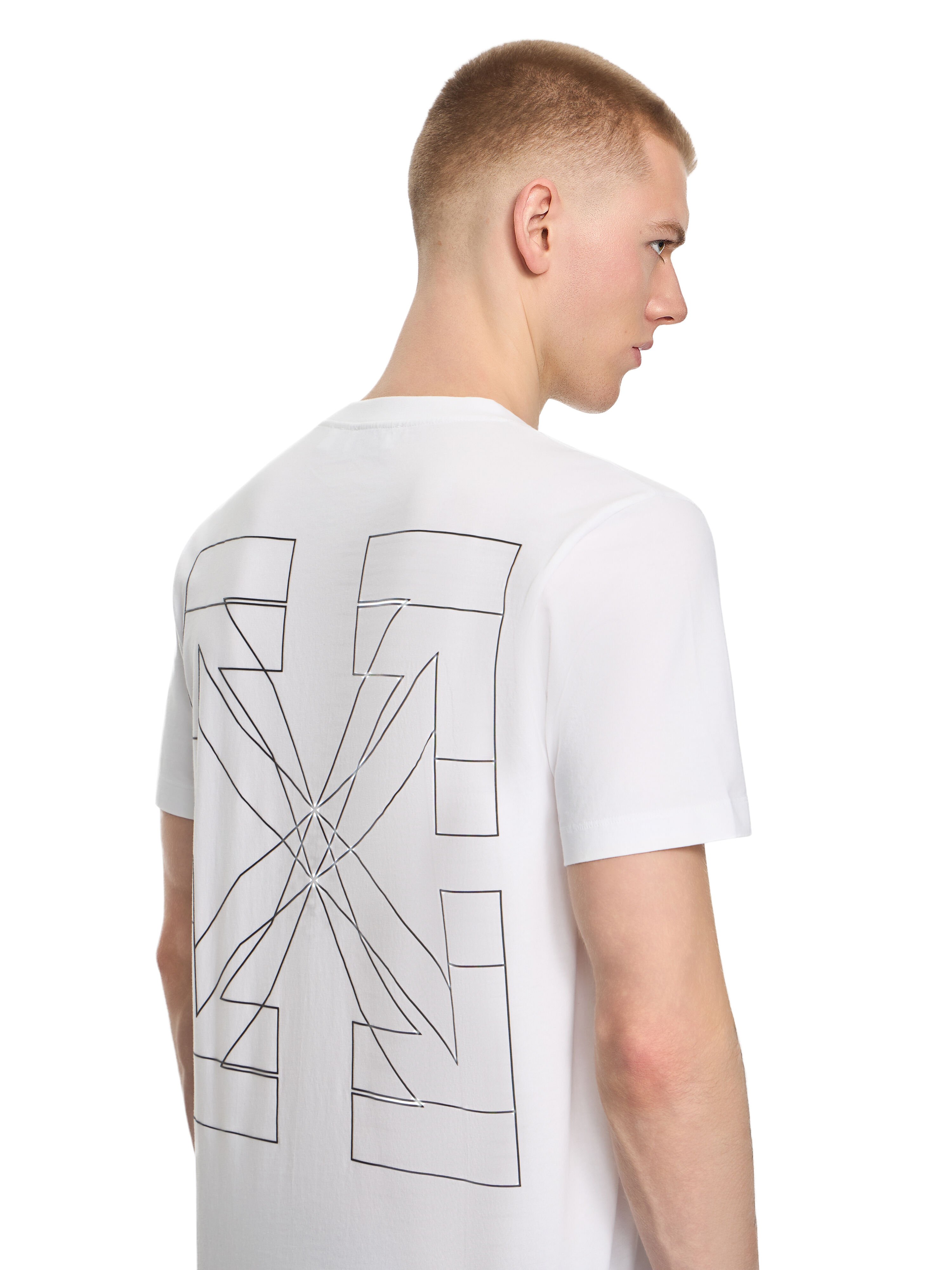 Outline Double Arrow Slim T-shirt in WHITE for Men | Off-White™