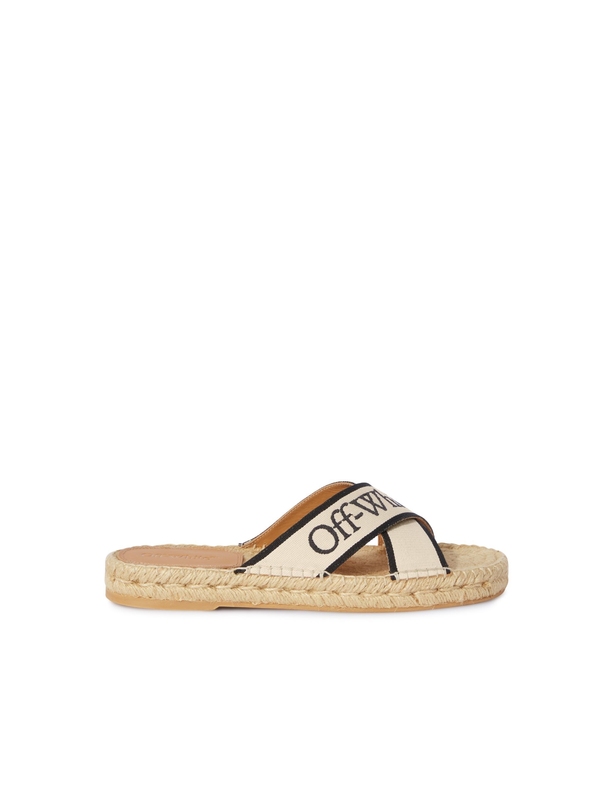 OFF WHITE Espadrillas Con Fasce A Incrocio Beige/Nero NEUTRI OWIB016S25FAB001