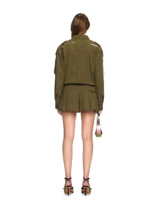 OFF WHITE Green Savana Cotton Mini Dress GREEN OWDG00AS25FAB002