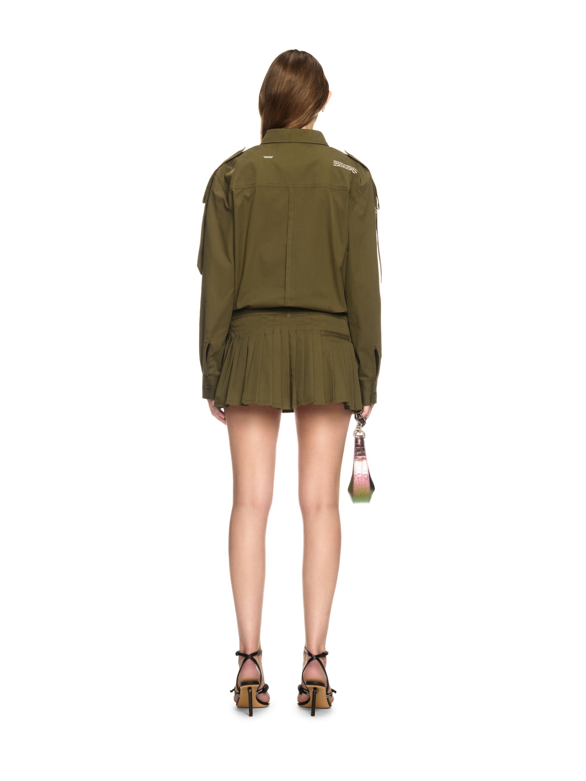OFF WHITE Green Savana Cotton Mini Dress GREEN OWDG00AS25FAB002