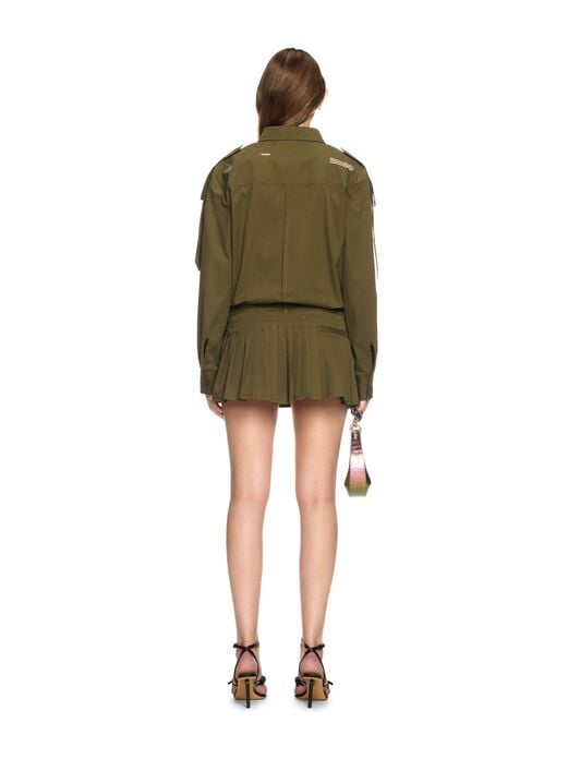 Green Savana Cotton Mini Dress OFF WHITE Green Savana Cotton Mini Dress GREEN OWDG00AS25FAB002