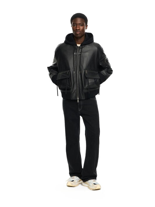 OFF WHITE Book Fleece Hoodie Lea Bomber BLACK 44XJA13SS26L001