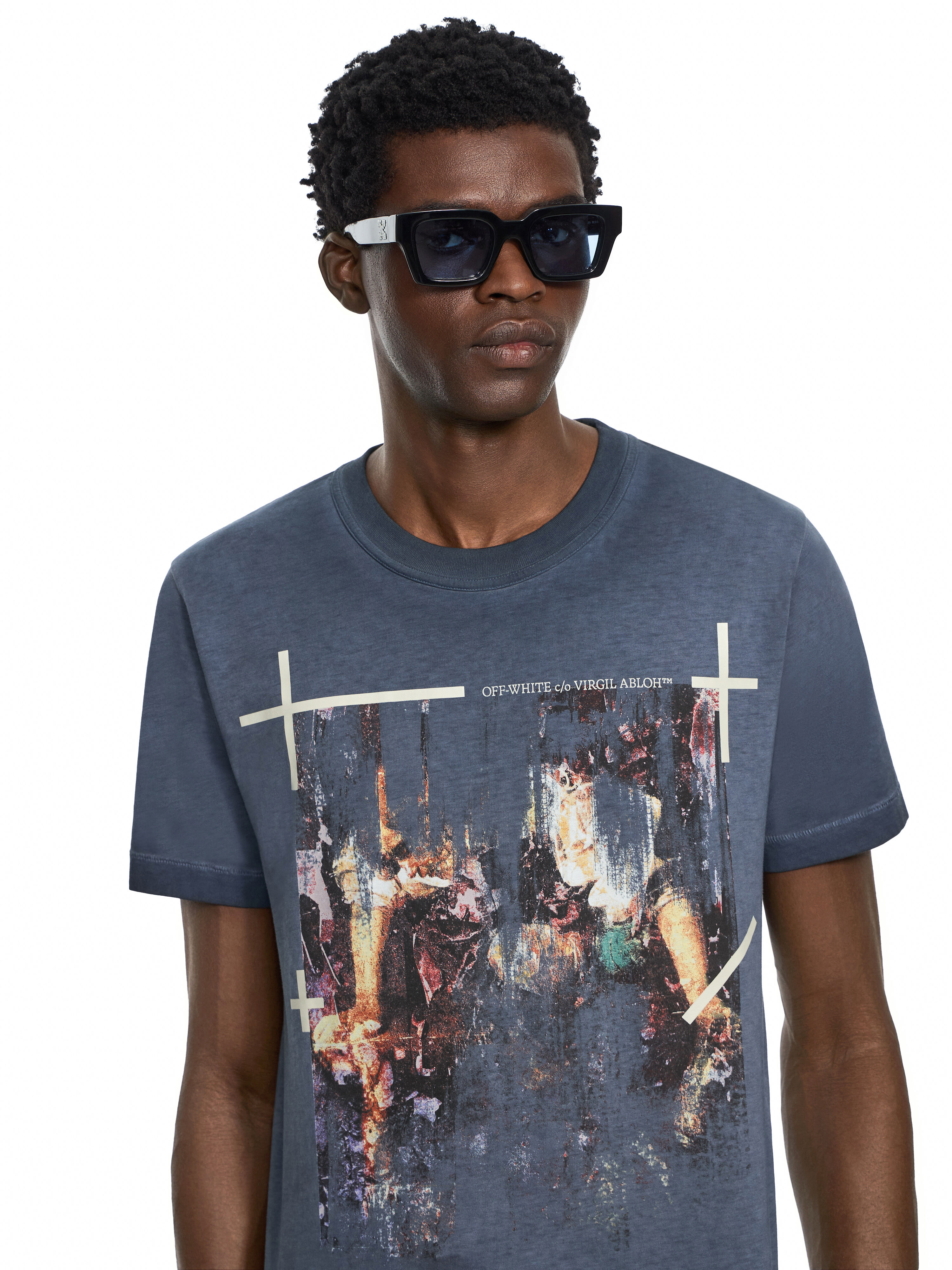 Ripped Narciso T-Shirt OFF WHITE Ripped Narciso T-Shirt CLOUD BLU GRAPHITE 44MAA16MF26J00K