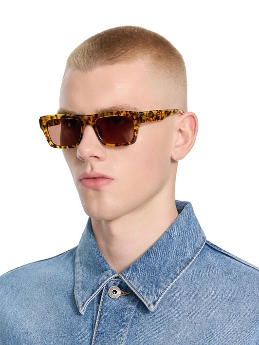Flint Brown Lens Sunglasses OFF WHITE Flint Brown Lens Sunglasses Shiny Black OW1038196453