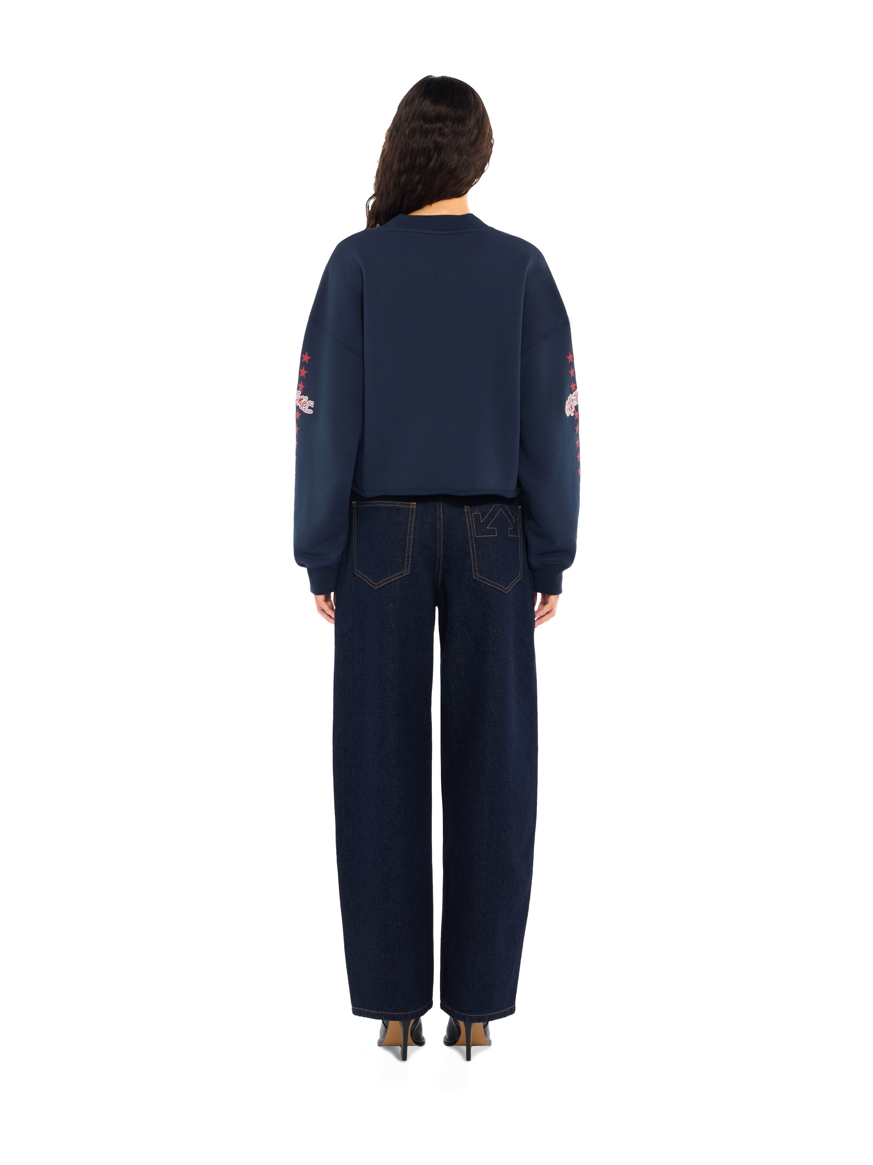 Logo Patch Star Cropped Sweatshirt OFF WHITE Logo Patch Star Cropped Sweatshirt Dark Sapphire High Risk Red 2FE00512T