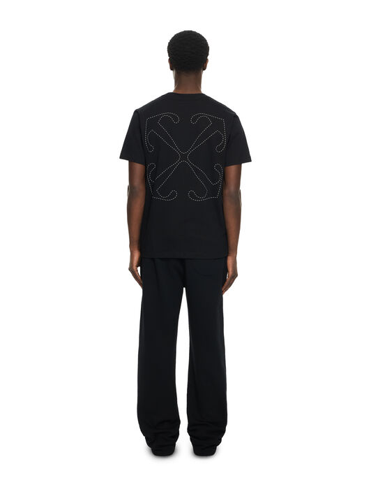 OFF WHITE Stitch Arrangement Slim T-shirt BLACK-WHITE 44MAA027G5J00A