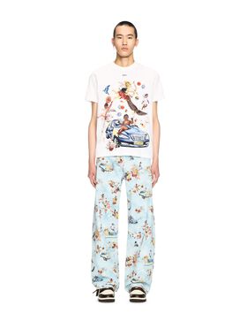 OFF WHITE White Car Fresco T-Shirt GREY OMBB085S25FLE003