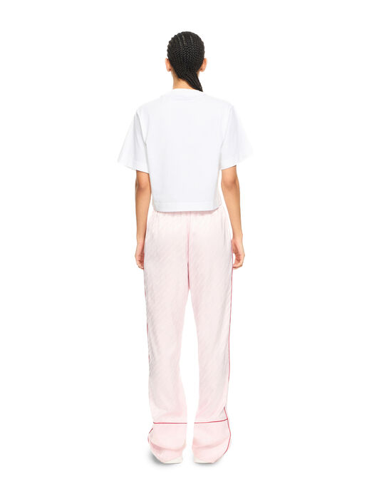 OFF WHITE Bookish Glowing Flower Crop T-shirt White-Black 2AA090S26JER001