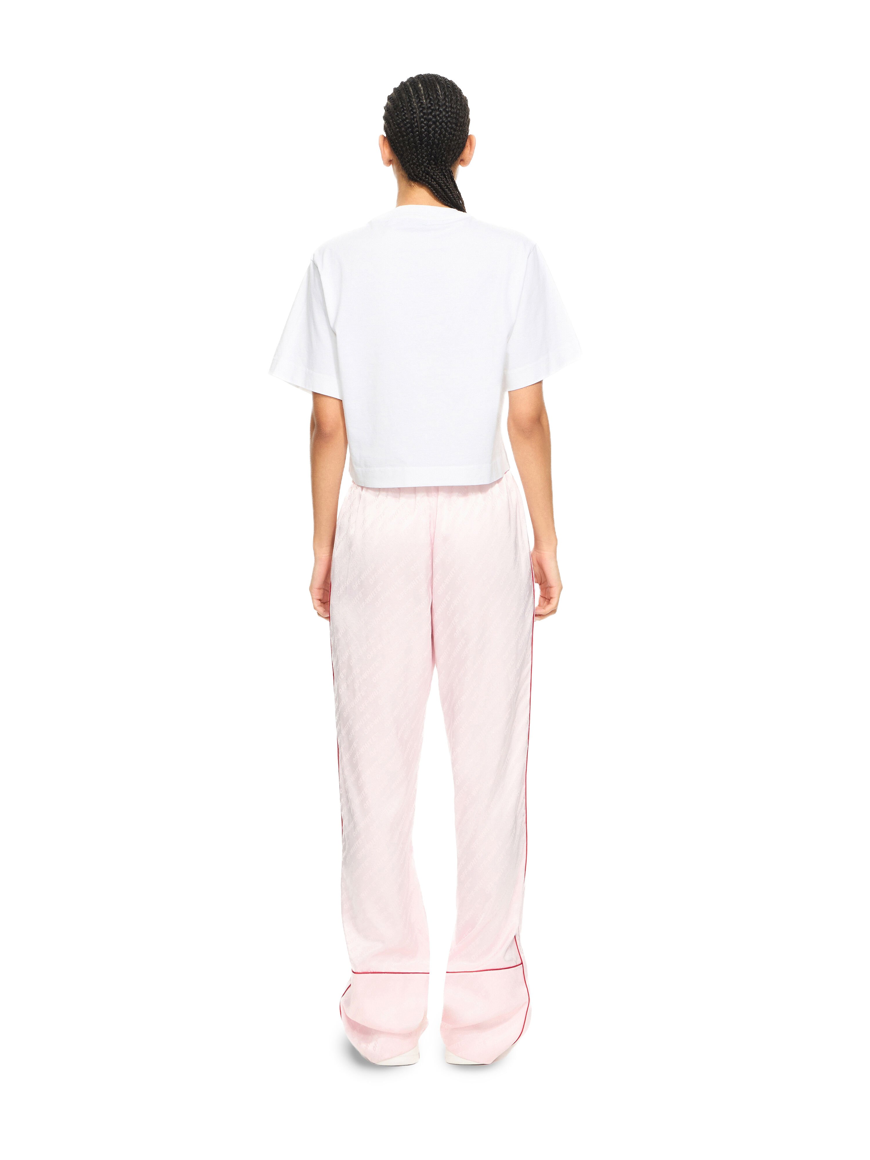 OFF WHITE Bookish Glowing Flower Crop T-shirt White-Black 2AA090S26JER001