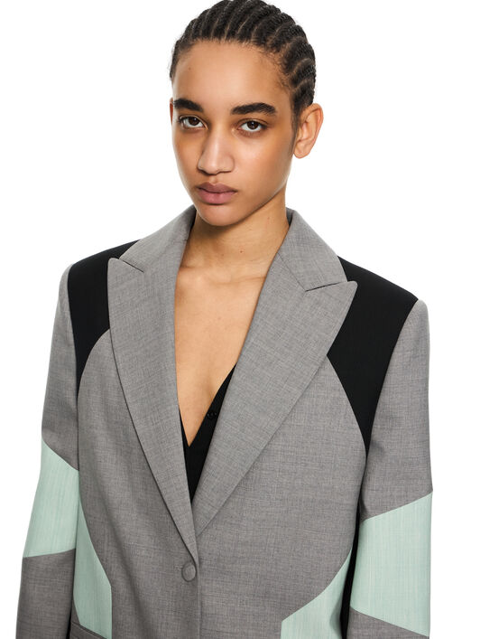 OFF WHITE Stretch Color Block Blazer Light Gray-NoColor 2EF12PS26FAB001