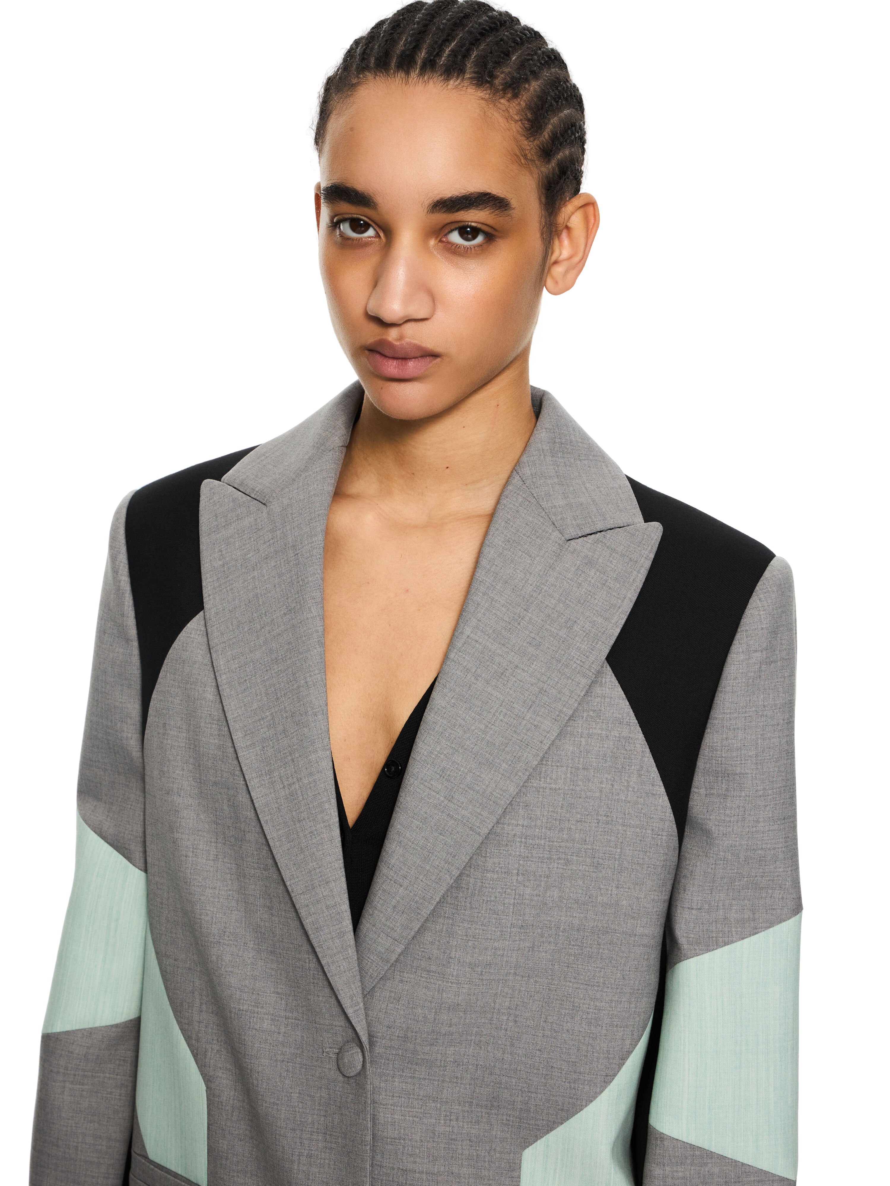 OFF WHITE Stretch Color Block Blazer Light Gray-NoColor 2EF12PS26FAB001