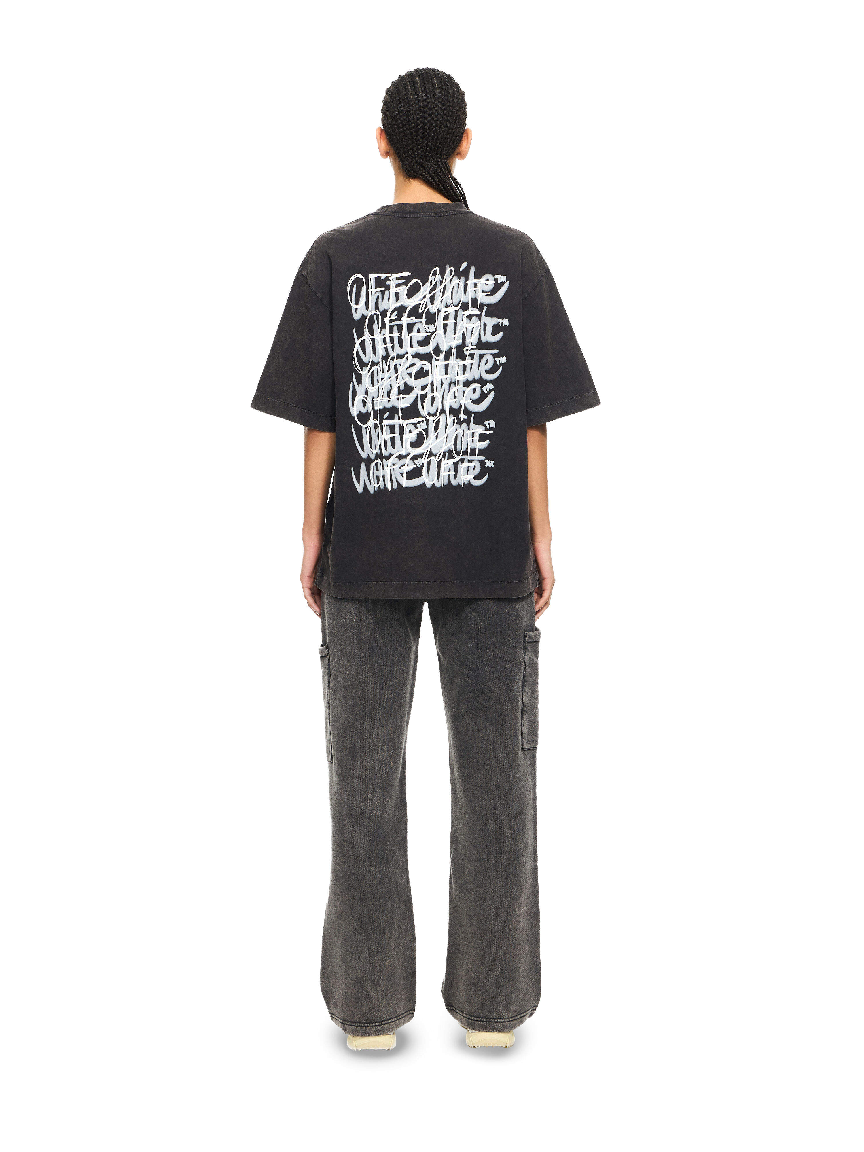 Off Marker Skate T-shirt in Marble Black-White for Women | Off-White™