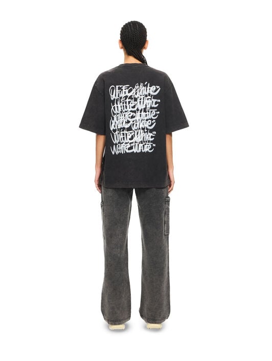 OFF WHITE Off Marker Skate T-shirt Marble Black-White 2AA134S26JER003