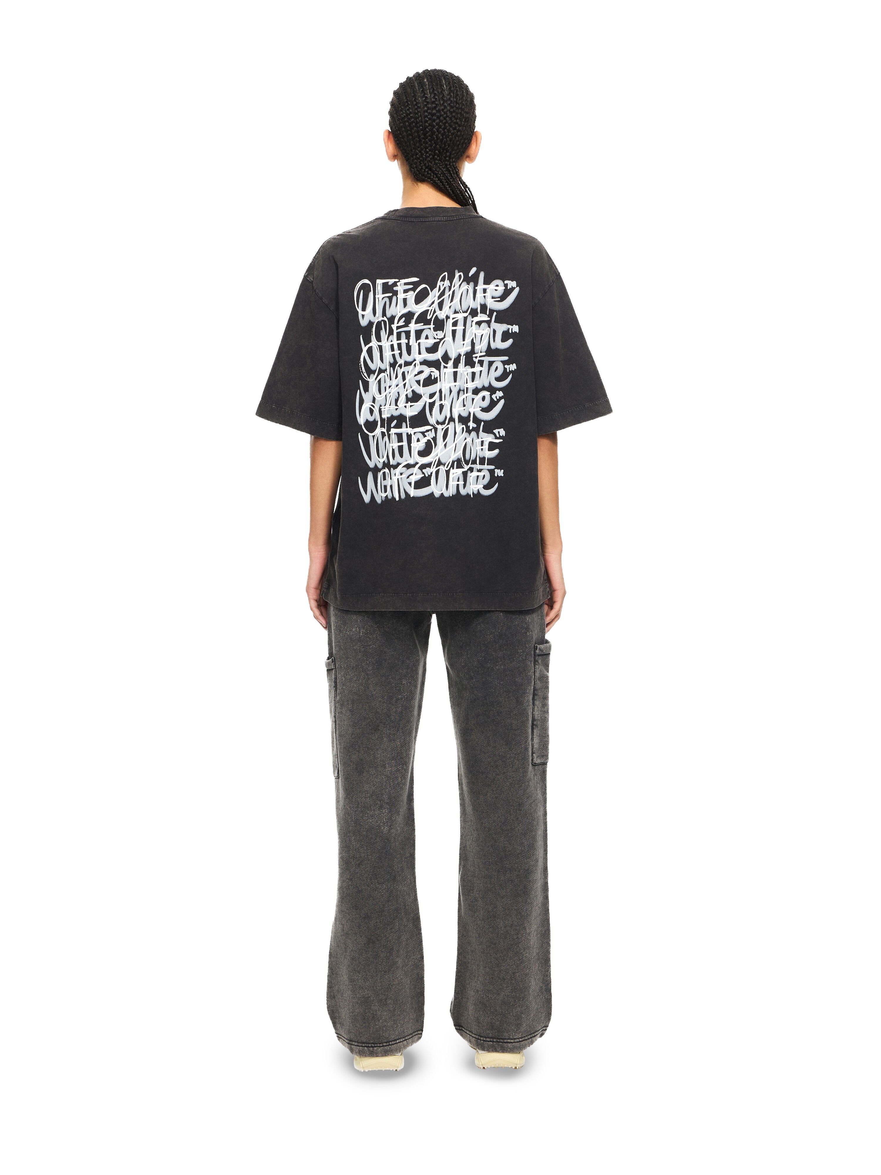 OFF WHITE Off Marker Skate T-shirt Marble Black-White 2AA134S26JER003