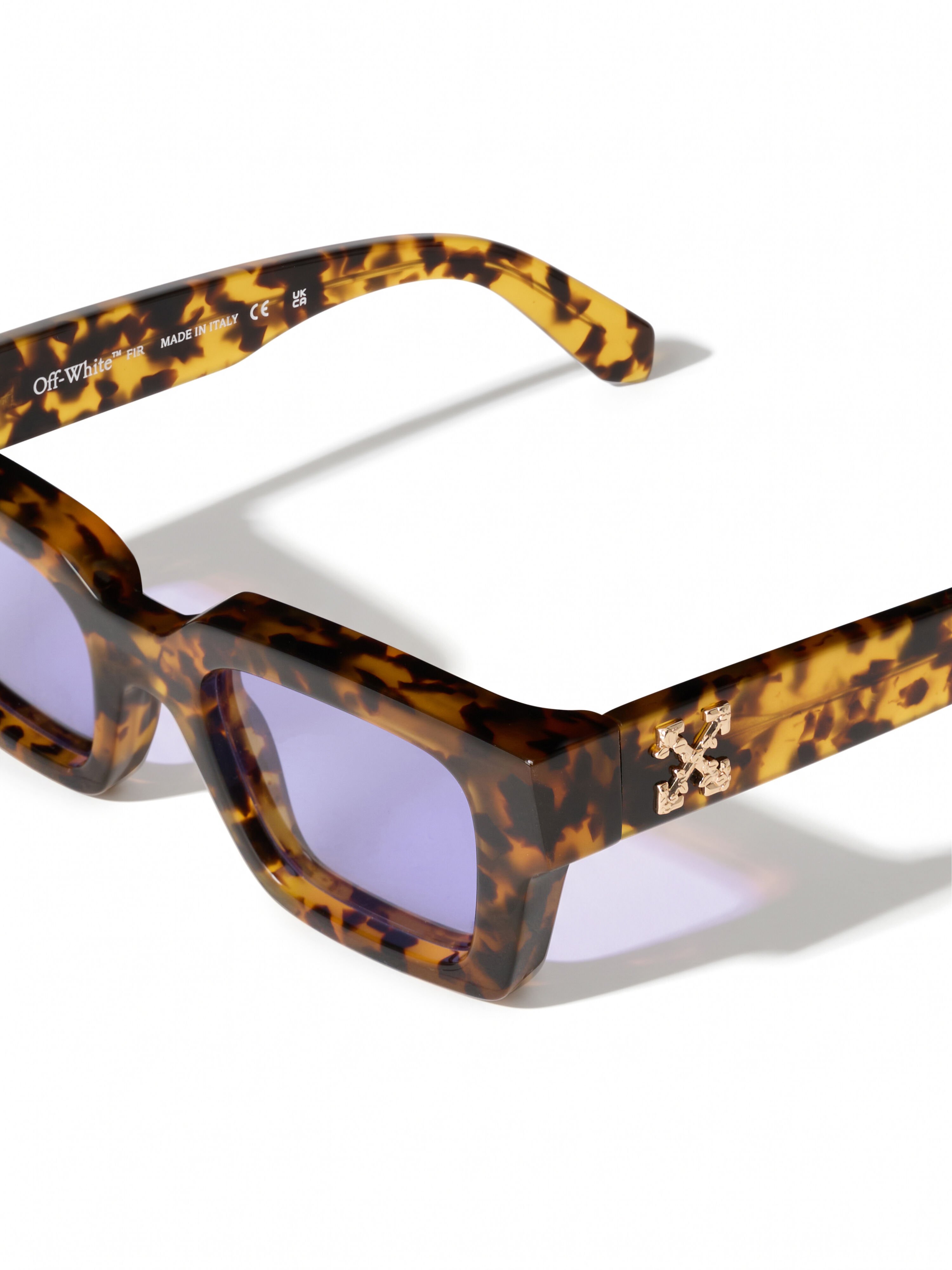 Virgil M Light Purple Lens Sunglasses OFF WHITE Virgil M Light Purple Lens Sunglasses SHINY YELLOW HAVANA OW1022604550