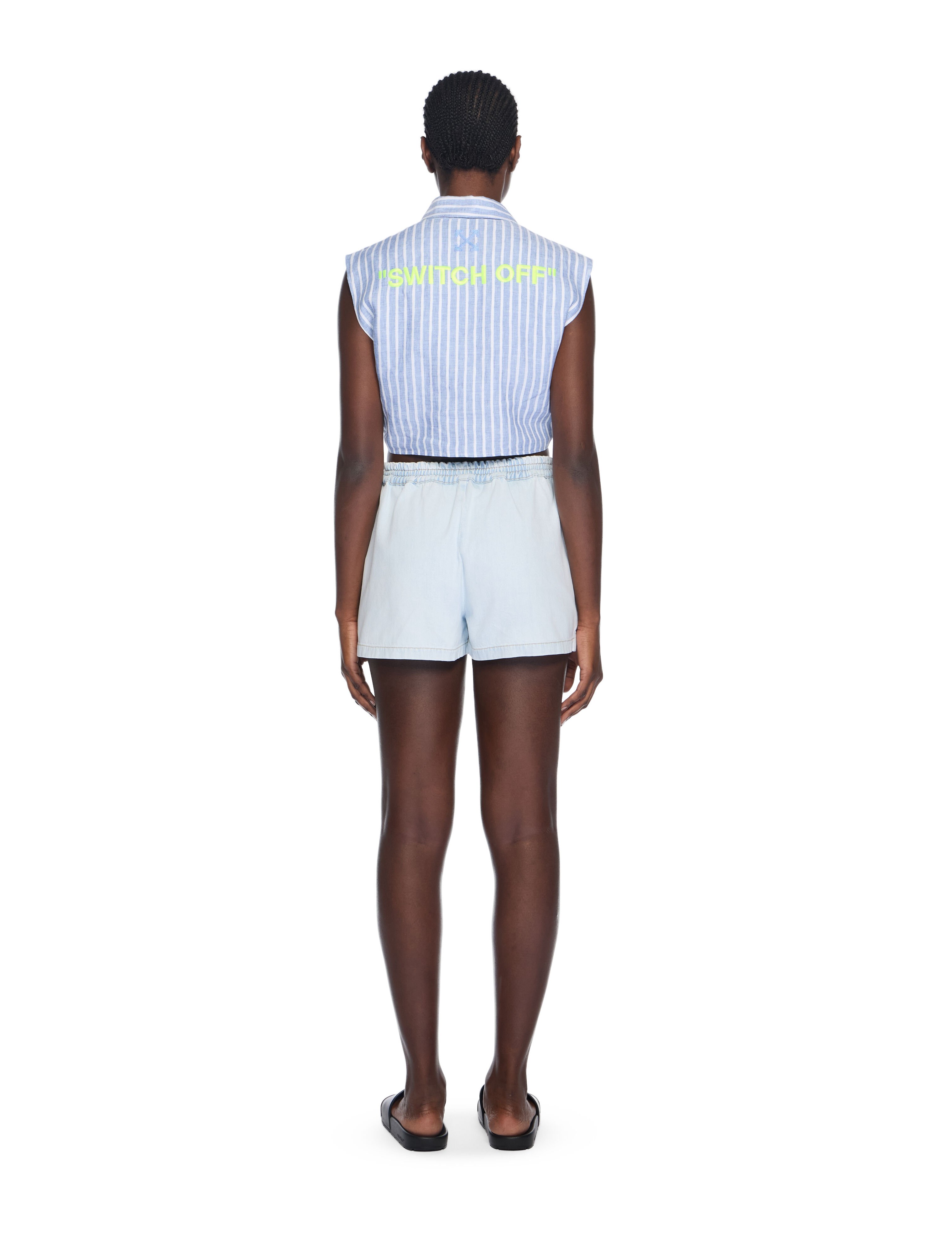 OFF WHITE Striped Sleeveless Shirt LIGHT BLUE - WHITE OWGA09ET25FAB001