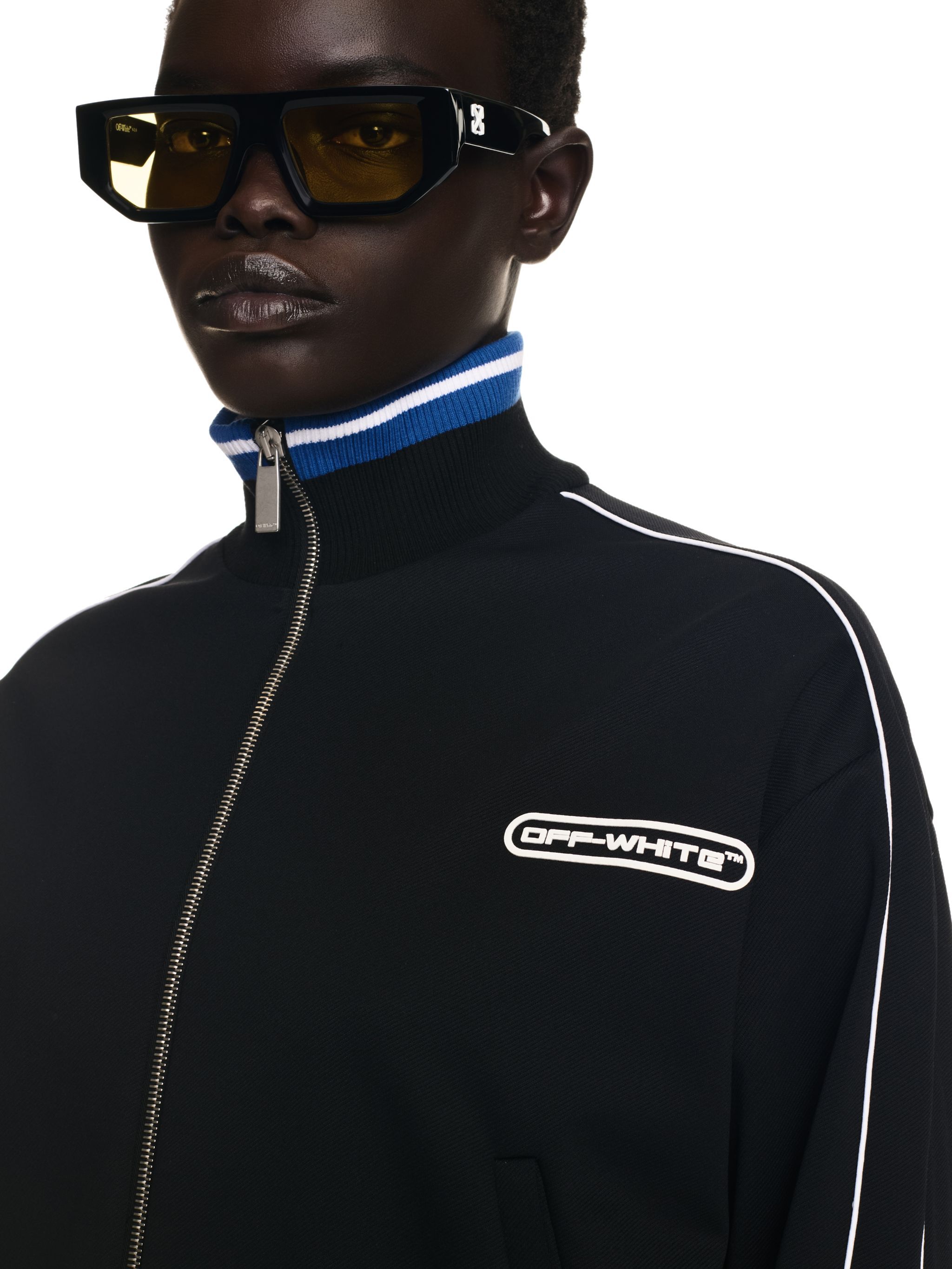 OFF WHITE 90S Logo Crop Track Jacket BLACK OWVC001F24FAB001