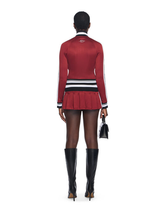 Track Pleated Serena Skirt OFF WHITE Track Pleated Serena Skirt RED DAHLIA-BLUEBIRD OWCN001F25JER001