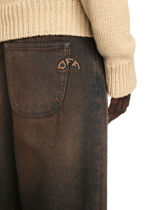 OFF WHITE Overdyed Straight Jeans BROWN OMYA18BS25DEN001