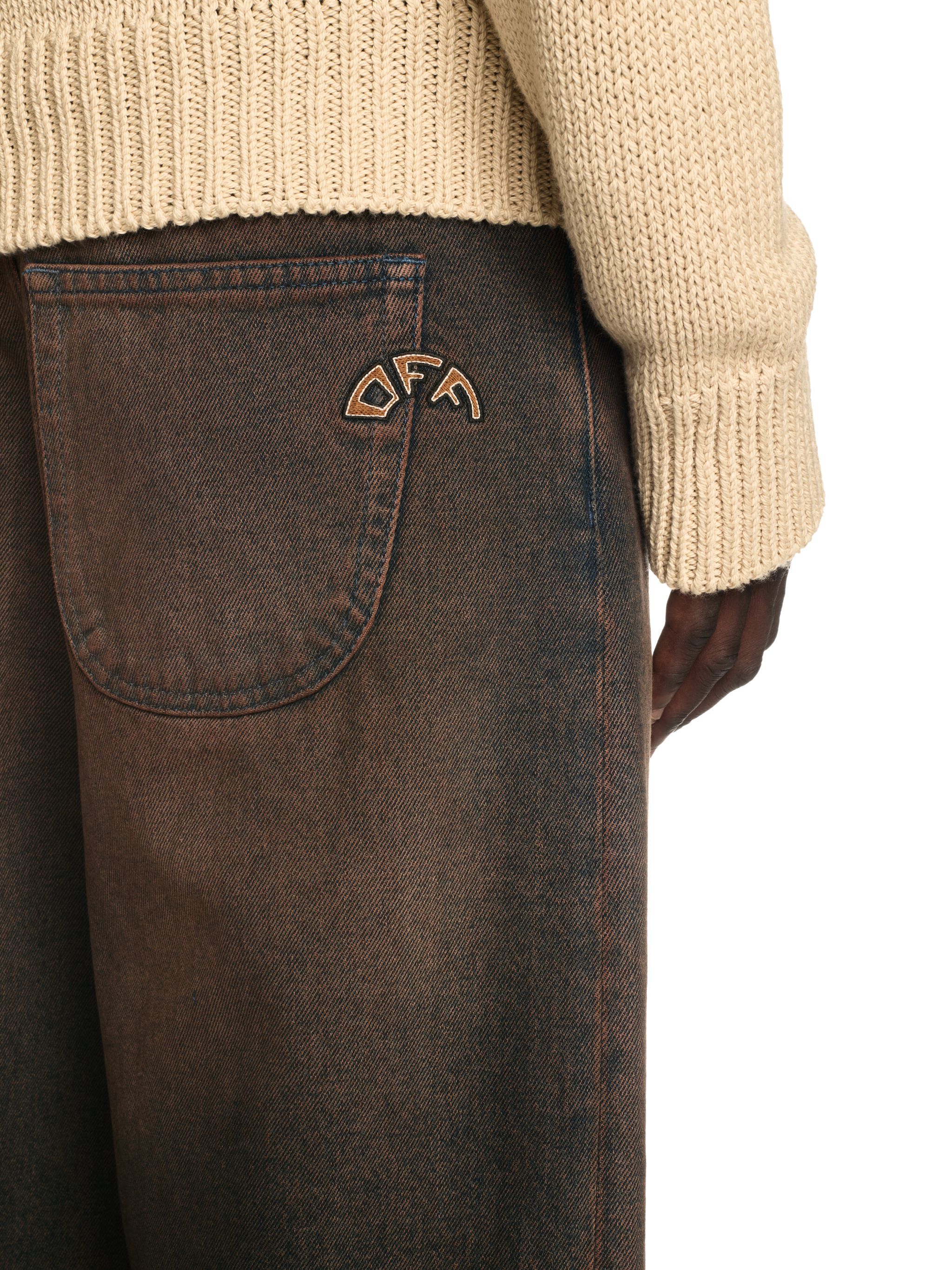 OFF WHITE Overdyed Straight Jeans BROWN OMYA18BS25DEN001