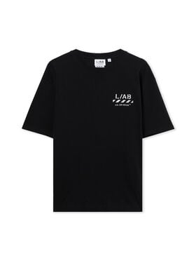 LAB L/AB Diagonal Oversized T-Shirt BLACK 44LABF26T054