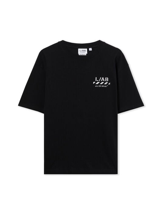 LAB L/AB Diagonal Oversized T-Shirt BLACK 44LABF26T054