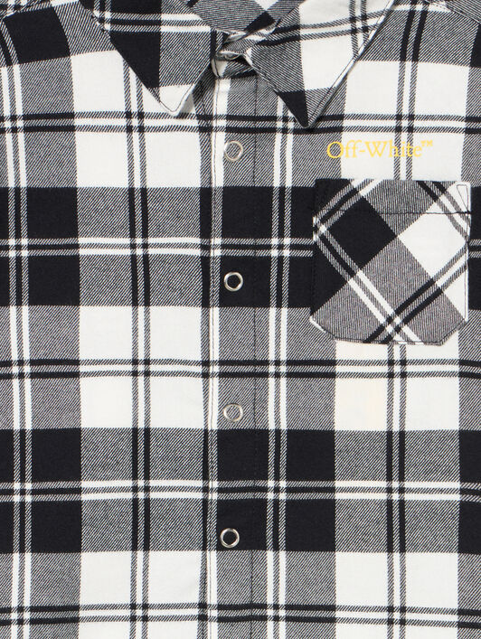 Diagonal Flannel Shirt OFF WHITE Diagonal Flannel Shirt BLACK - YELLOW OBDX001F25FAB002