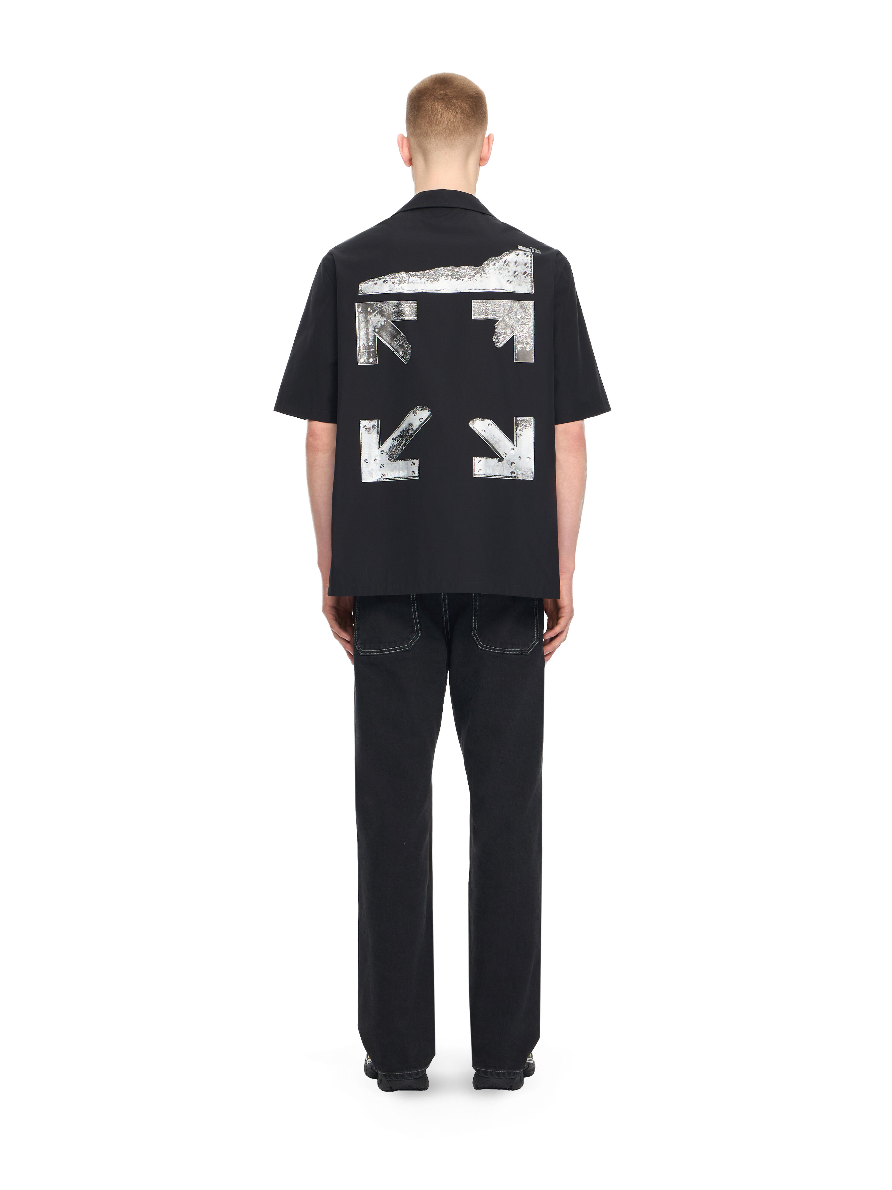 OFF WHITE Metal Arrow Bowling Shirt BLACK 44XGG01FS26F003