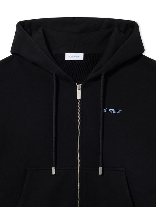 OFF WHITE Barber Arrow Zip Skate Hoodie BLACK - SERENITY OMBE015S25FLE004
