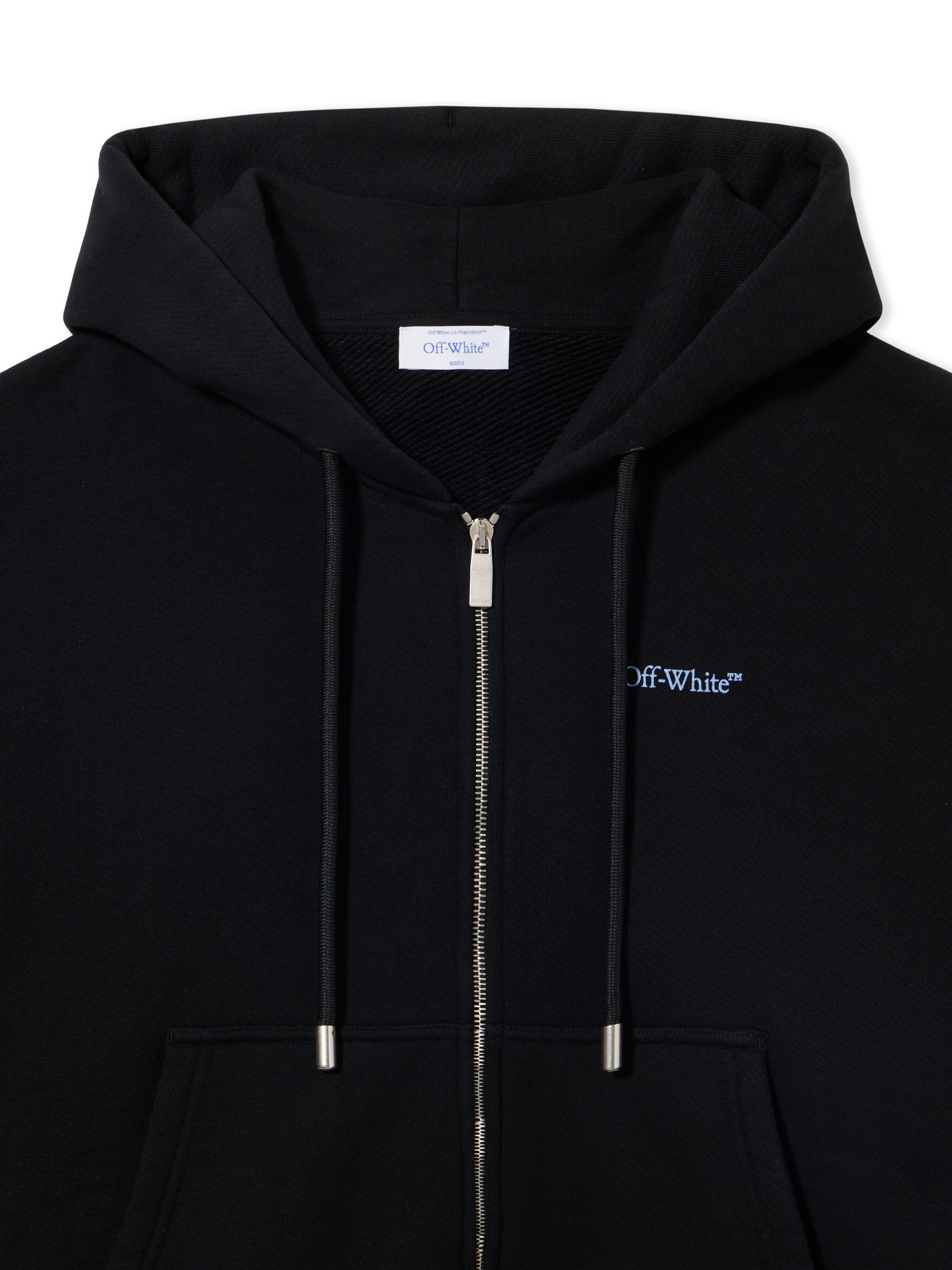 OFF WHITE Barber Arrow Zip Skate Hoodie BLACK - SERENITY OMBE015S25FLE004
