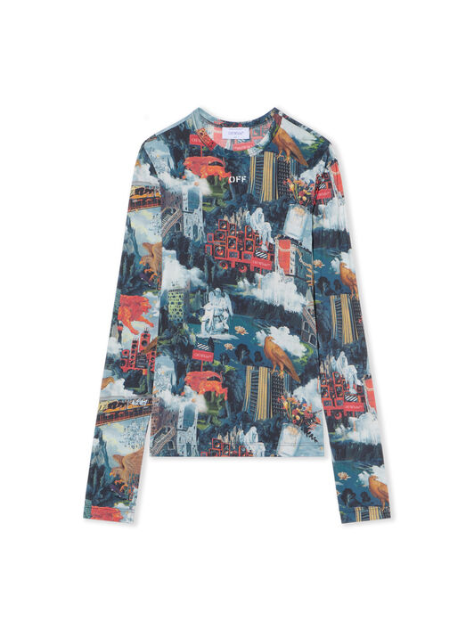 OFF WHITE World Paint Second Skin Crew AI PRINT-WHITE OWAD136F25JER001