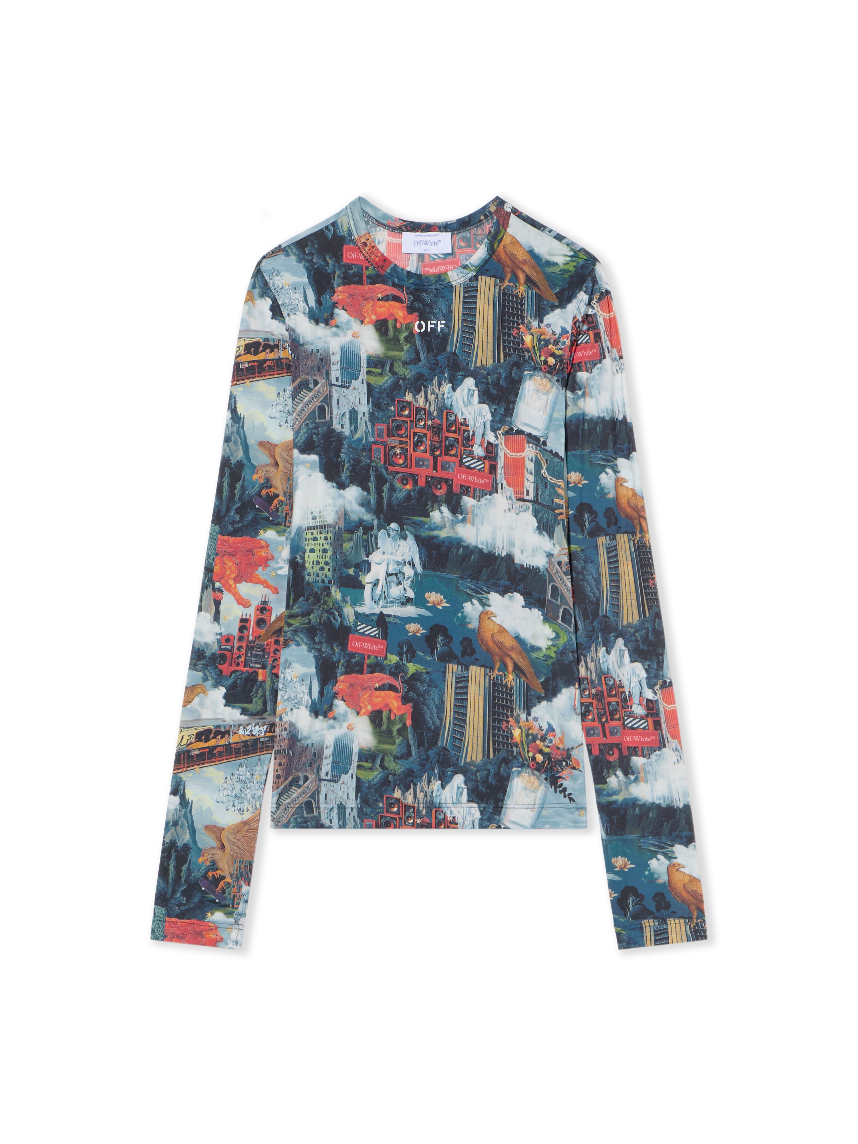 OFF WHITE World Paint Second Skin Crew AI PRINT-WHITE OWAD136F25JER001