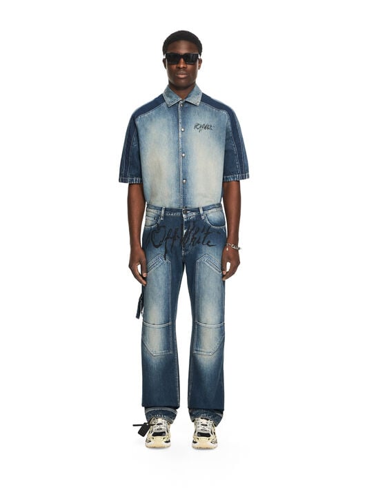 Cherry Diagonal Twist Stack Jeans OFF WHITE Cherry Diagonal Twist Stack Jeans HIGHLIGHTED MEDIUM 44XYA195S26D002