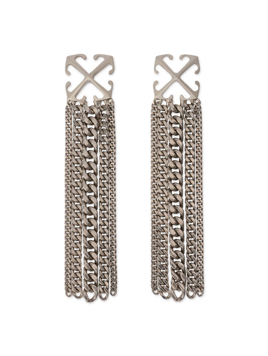 OFF WHITE Arrow Chain Pendant Earrings SILVER - SILVER OWOD2A1C99MET001