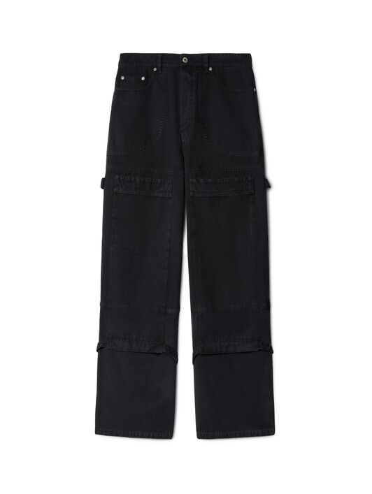 OFF WHITE Black Canvas Carpenter Pants BLACK OMCE044C99FAB001