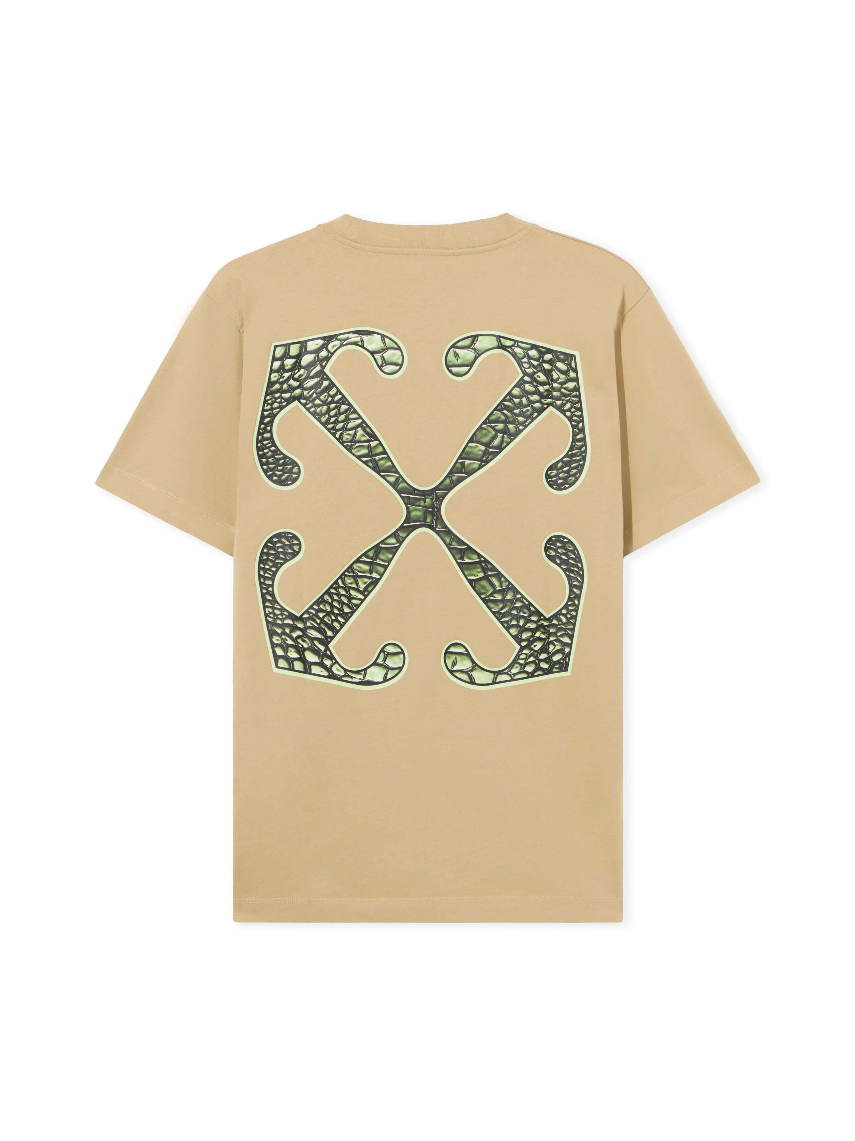 OFF WHITE Croco Arrow T-Shirt CREME BRULÉE - BLACK OMAA027S25JER00C