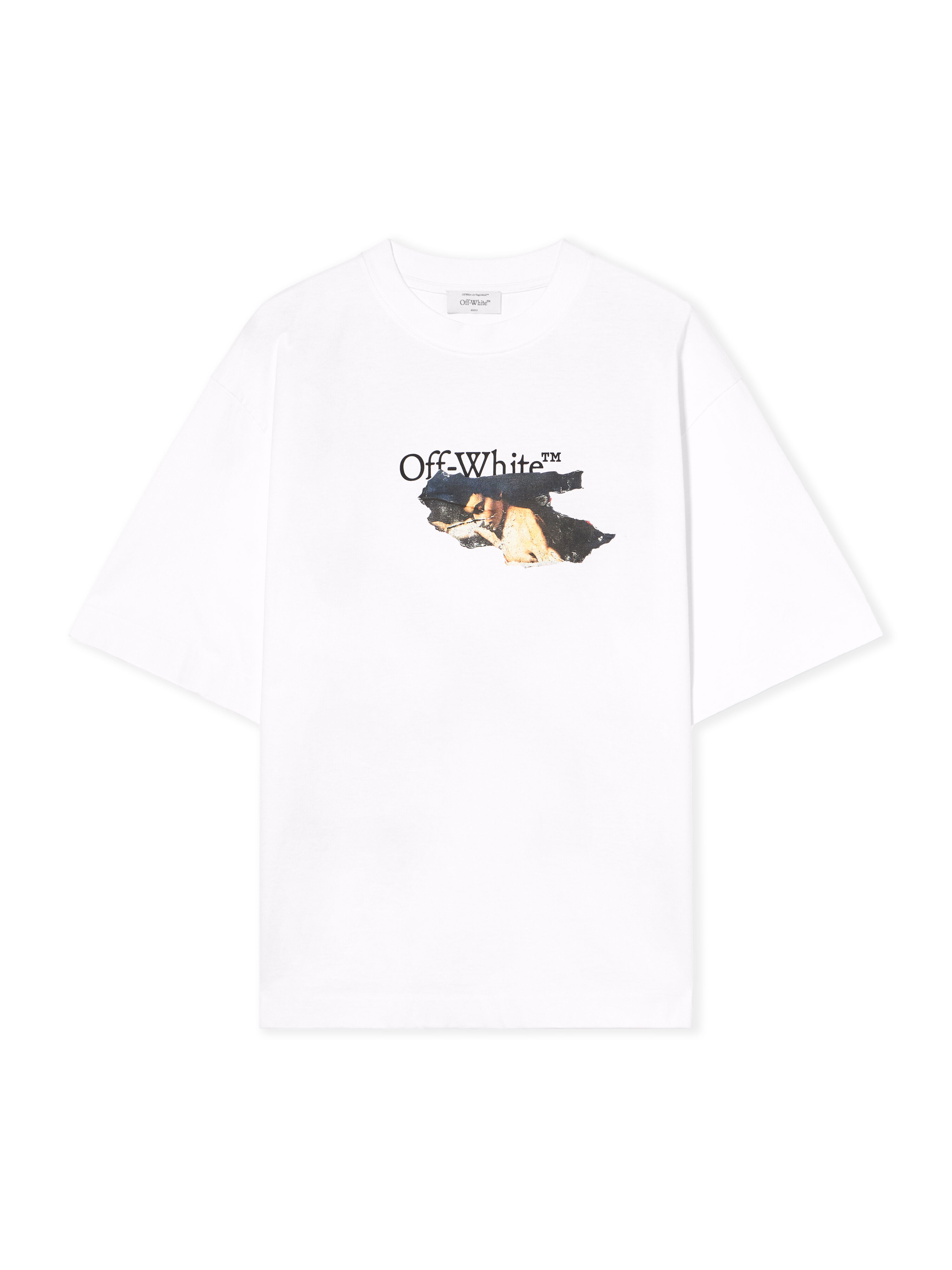 OFF WHITE Paint Arrow Skate Logo Tee WHITE - BLACK OMAA120F25JER00U
