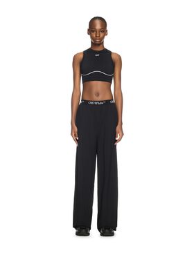 OFF WHITE Top Nero Senza Cuciture Con Logo Off NERO OWVO05AC99KNI002