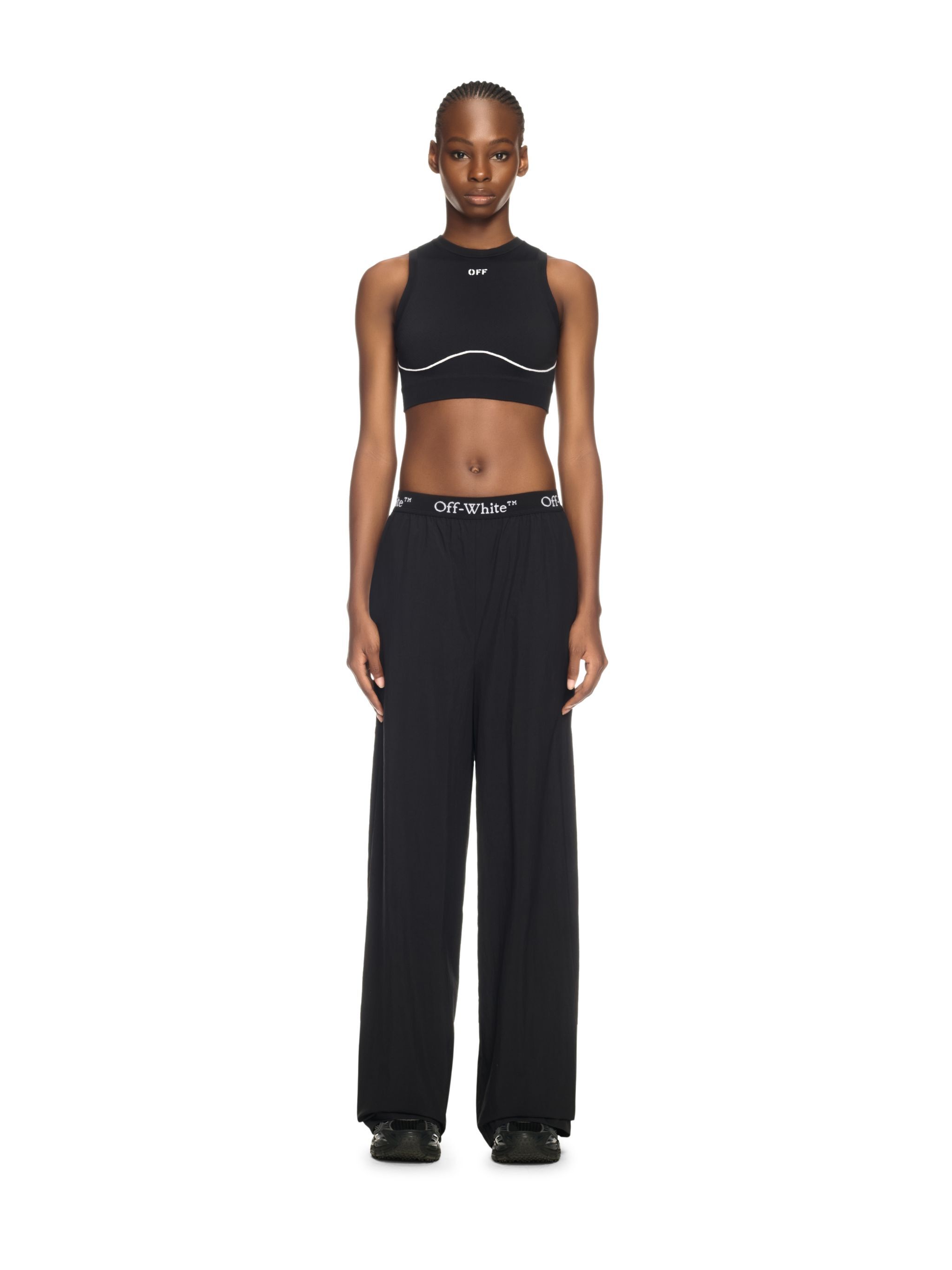 OFF WHITE Top Nero Senza Cuciture Con Logo Off NERO OWVO05AC99KNI002