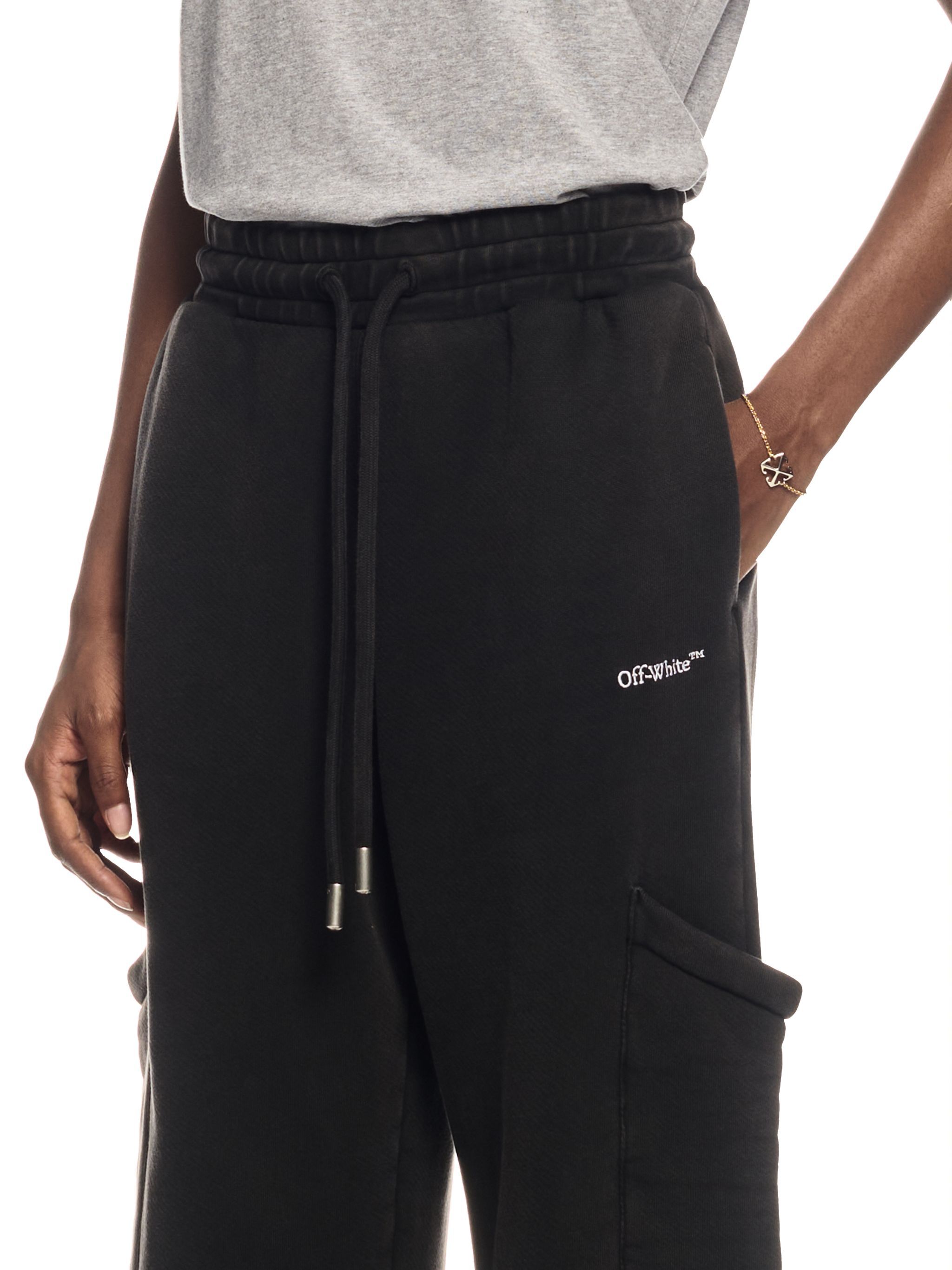 OFF WHITE Black Bookish Cargo Sweatpants BLACK OWCH025S25FLE001