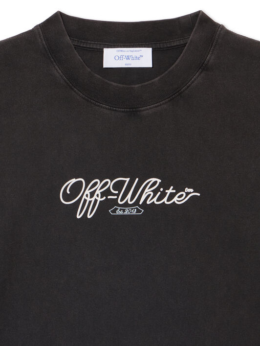 OFF WHITE Scissor Arrow Skate T-Shirt WASHED BLACK-WHITE OWAA134S25JER002