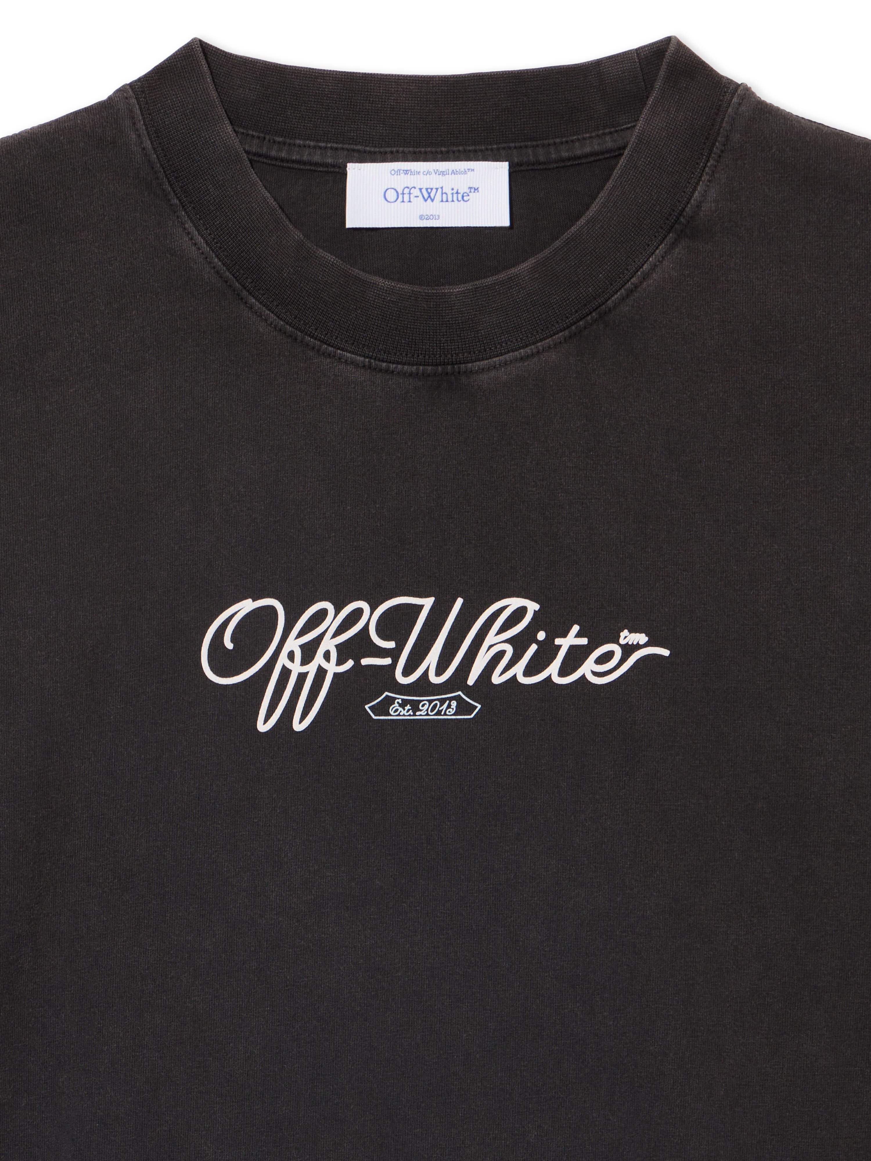 OFF WHITE Scissor Arrow Skate T-Shirt WASHED BLACK-WHITE OWAA134S25JER002