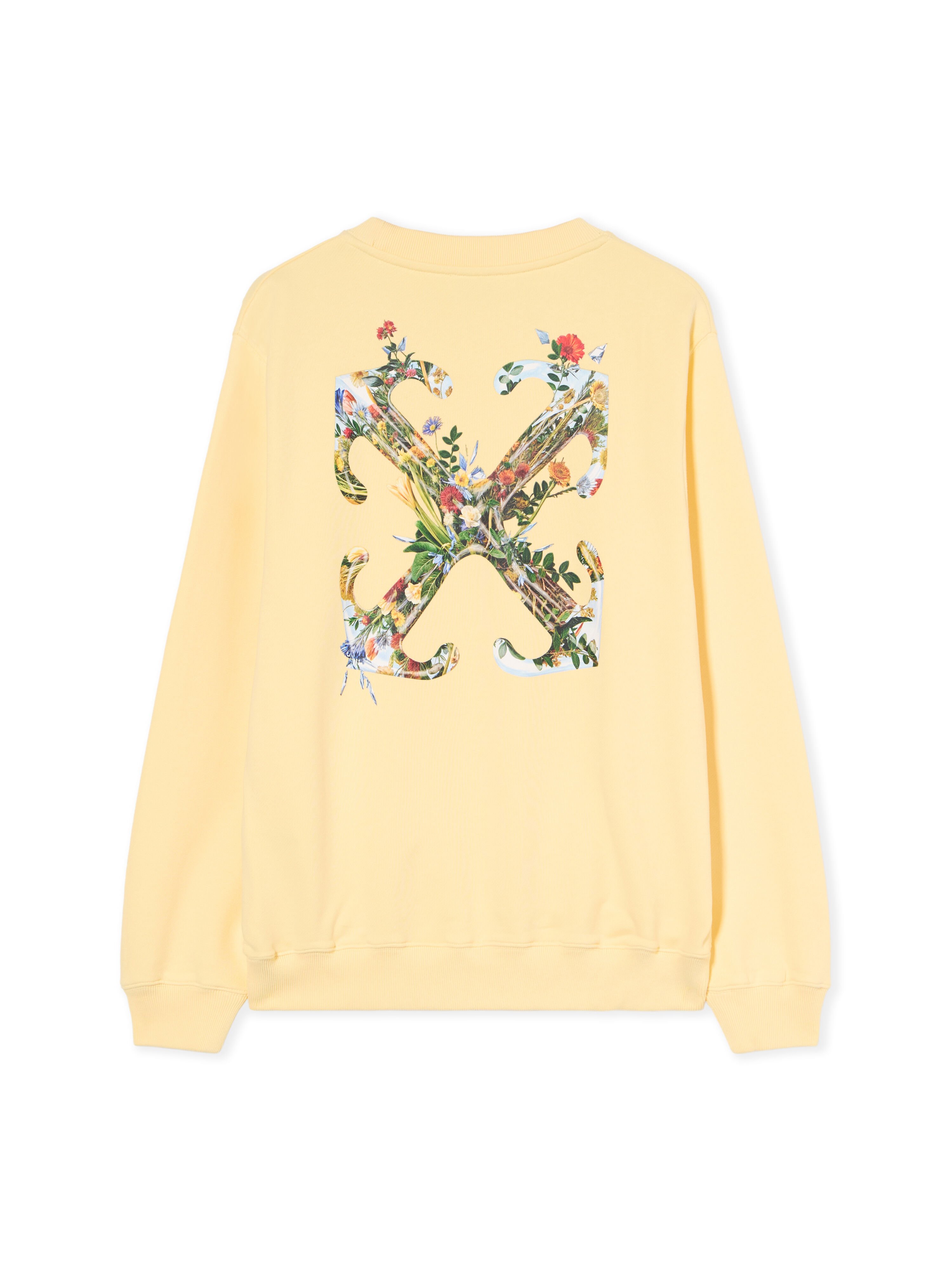 OFF WHITE Arrow Glass Flower Crewneck Logo Sweatshirt DOUBLE CREAM-BLACK OWBA055F25FLE001