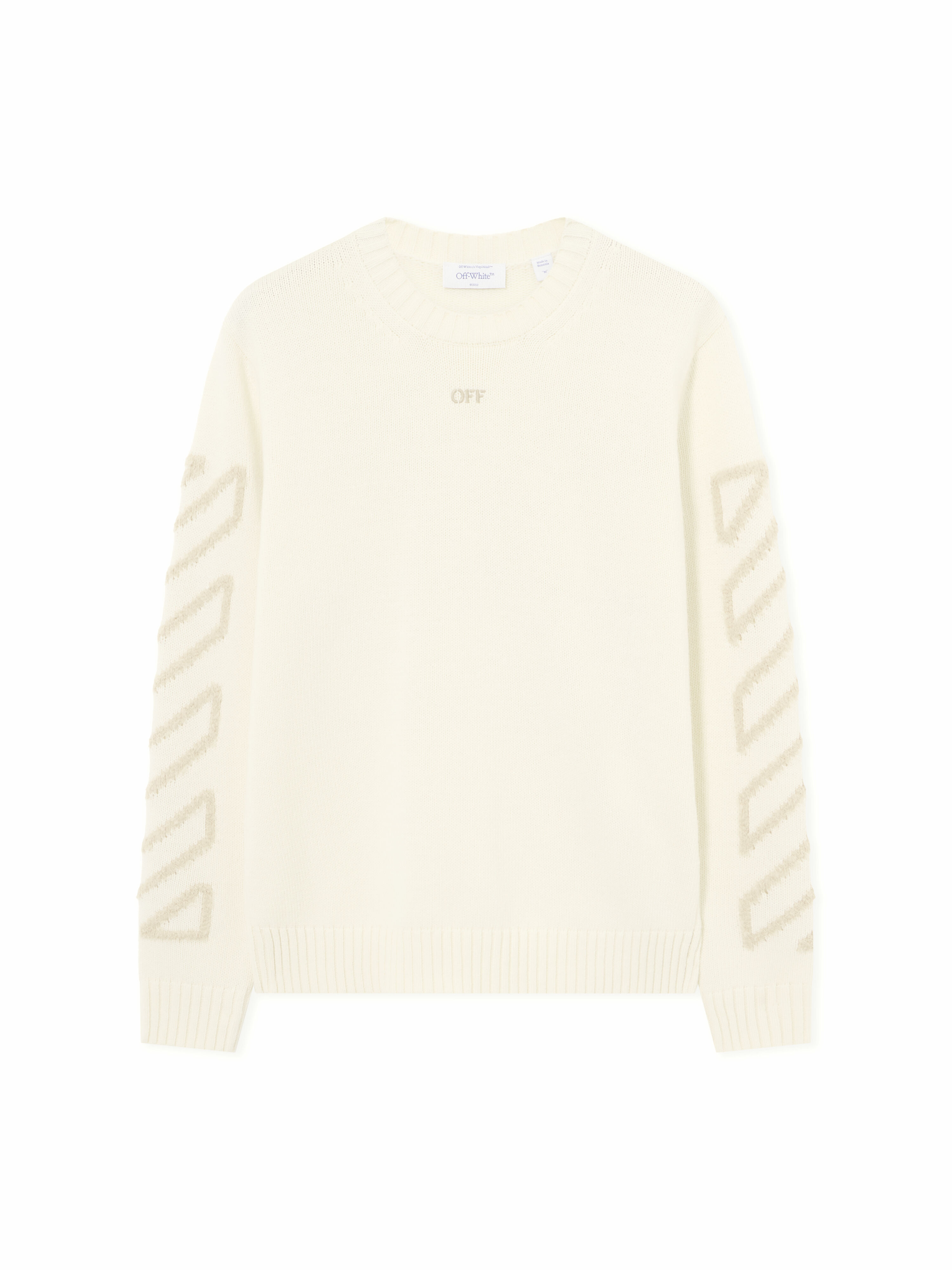 iagonal Arrow Fuzzy Knit Crewneck OFF WHITE iagonal Arrow Fuzzy Knit Crewneck CREAM 44MHE087F26K001