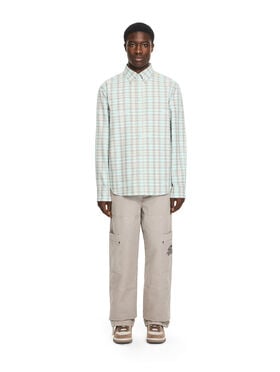 OFF WHITE Marker Check Flannel Regular Shirt MINT 44XGE04MS26F001