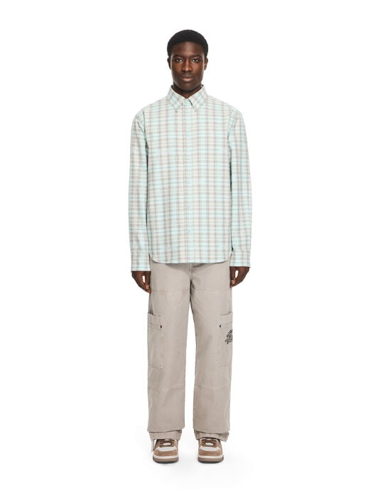 OFF WHITE Marker Check Flannel Regular Shirt MINT 44XGE04MS26F001