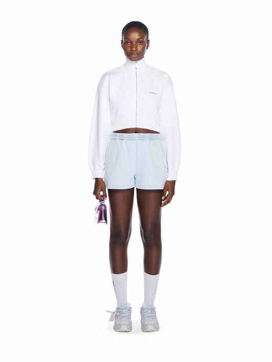 Water Arrow Crop Zip-Up Jacket OFF WHITE Water Arrow Crop Zip-Up Jacket WHITE-RED DAHLIA OWBE006F25FLE001