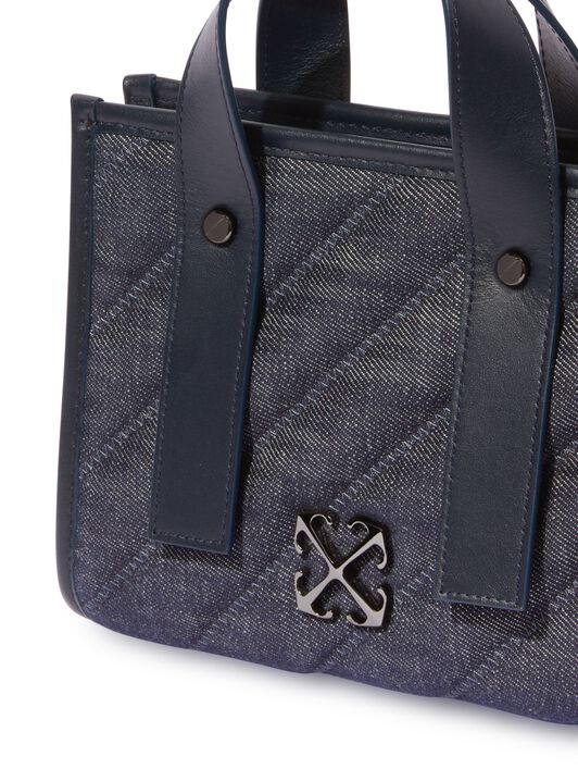 OFF WHITE Dunkelblaue Gequiltete Denim Einkaufstasche BLAU OWNA238S25FAB001