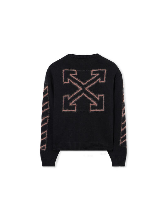 Off Diag Arrow Knit Crewneck Sweater OFF WHITE Off Diag Arrow Knit Crewneck Sweater BLACK 44GHE002F26K001
